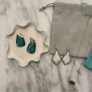 TWO Kendra Scott Earrings and One Necklace